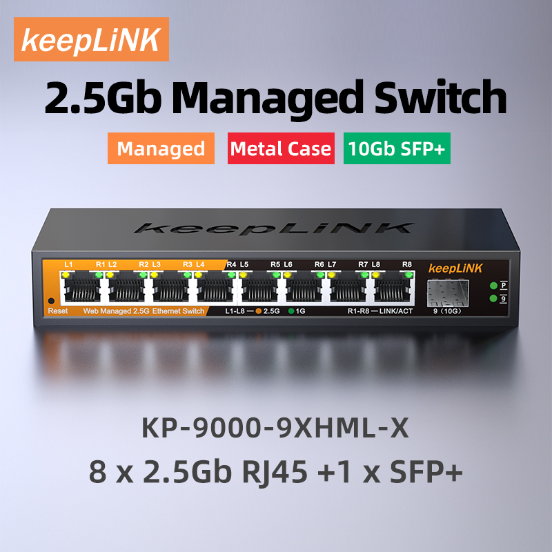 Sfp+ 10G Managed Switch 8 Port - KeepLiNK 2.5Gb マネージド スイッチ (8 ポート